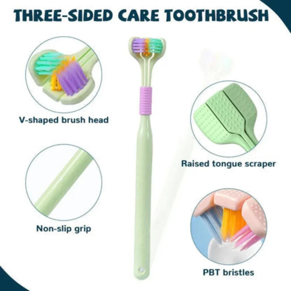 FawaQa | 3-Sided Modern Toothbrush (Random Color)