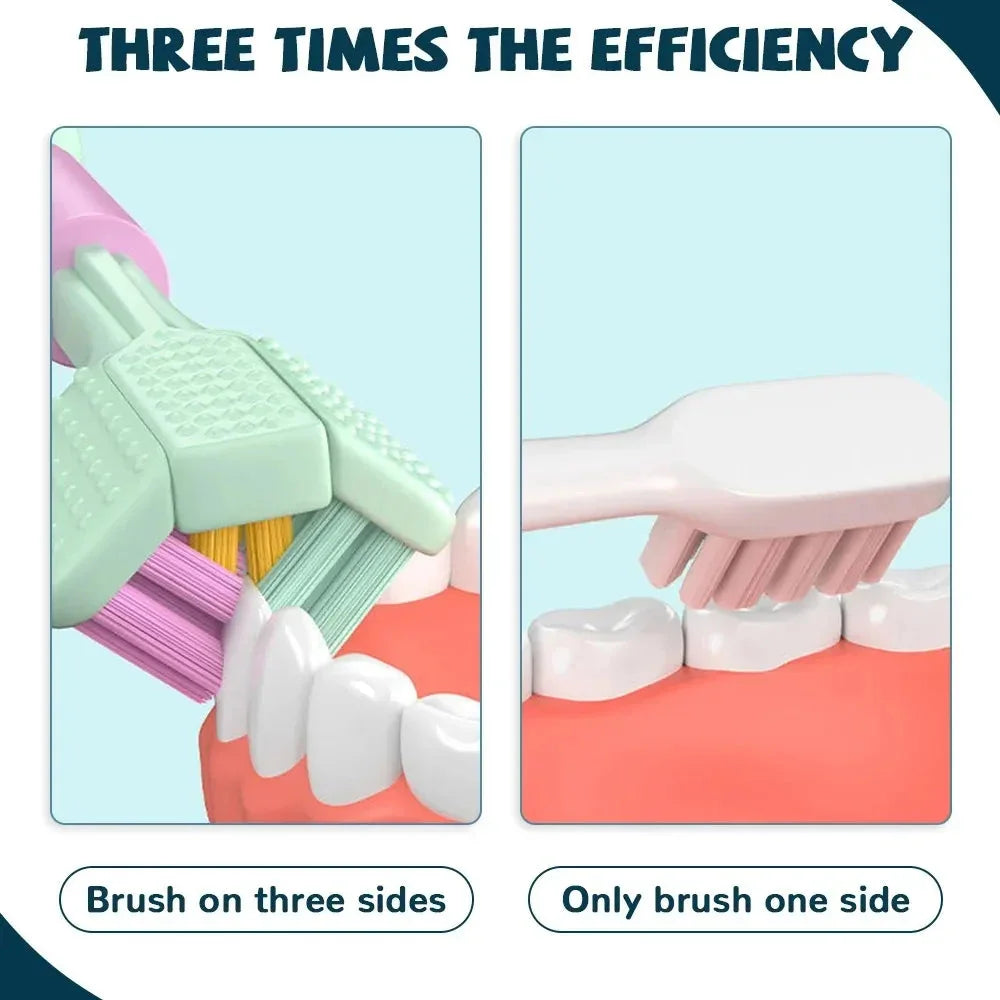 FawaQa | 3-Sided Modern Toothbrush (Random Color)
