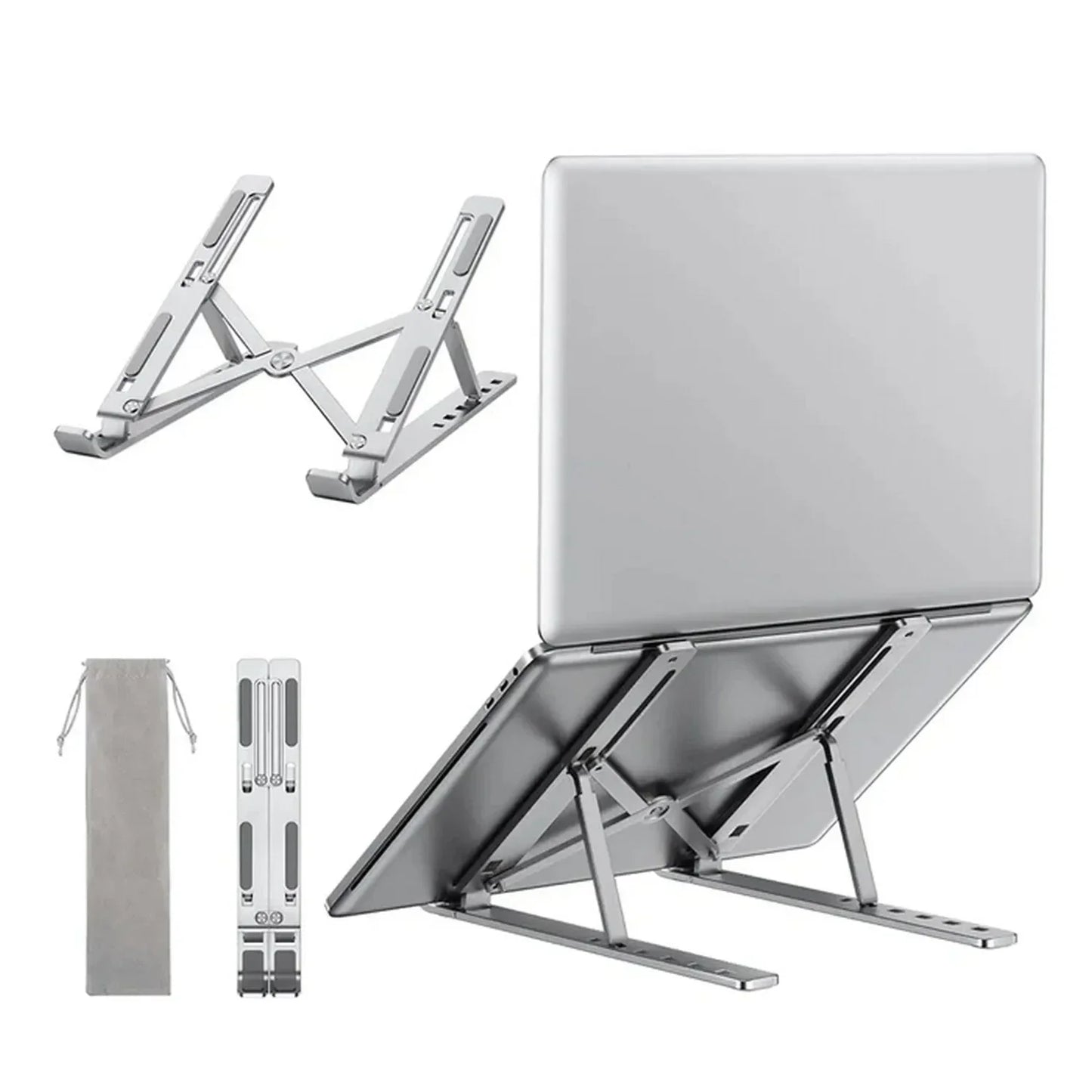 FawaQa | Folding Adjustable Aluminum Laptop Stand | With Free Pouch