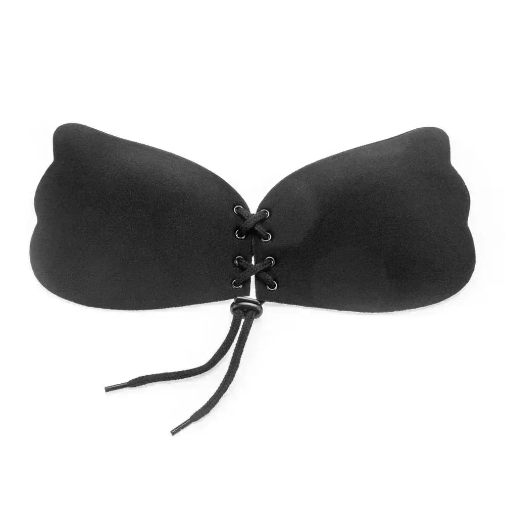 FawaQa Butterfly Strapless Bra | Silicon Self Sticky Invisible Bra with Drawstring for Women