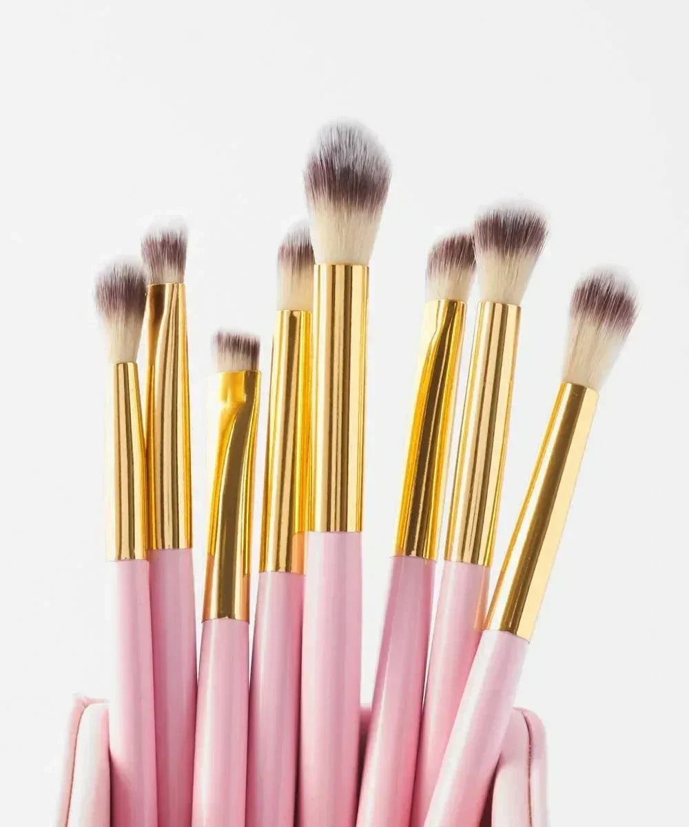 FawaQa | BH Cosmetics | Pink Studded Elegance 12 Piece Brush Set with a Brush Stand