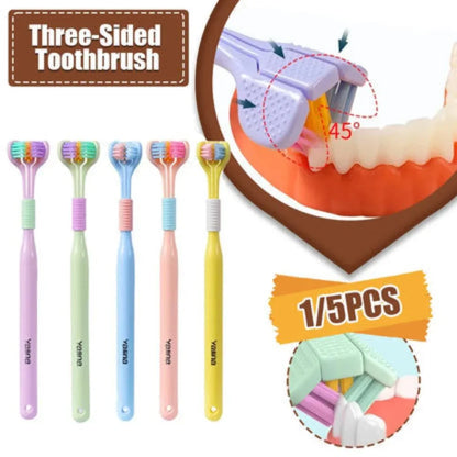 FawaQa | 3-Sided Modern Toothbrush (Random Color)