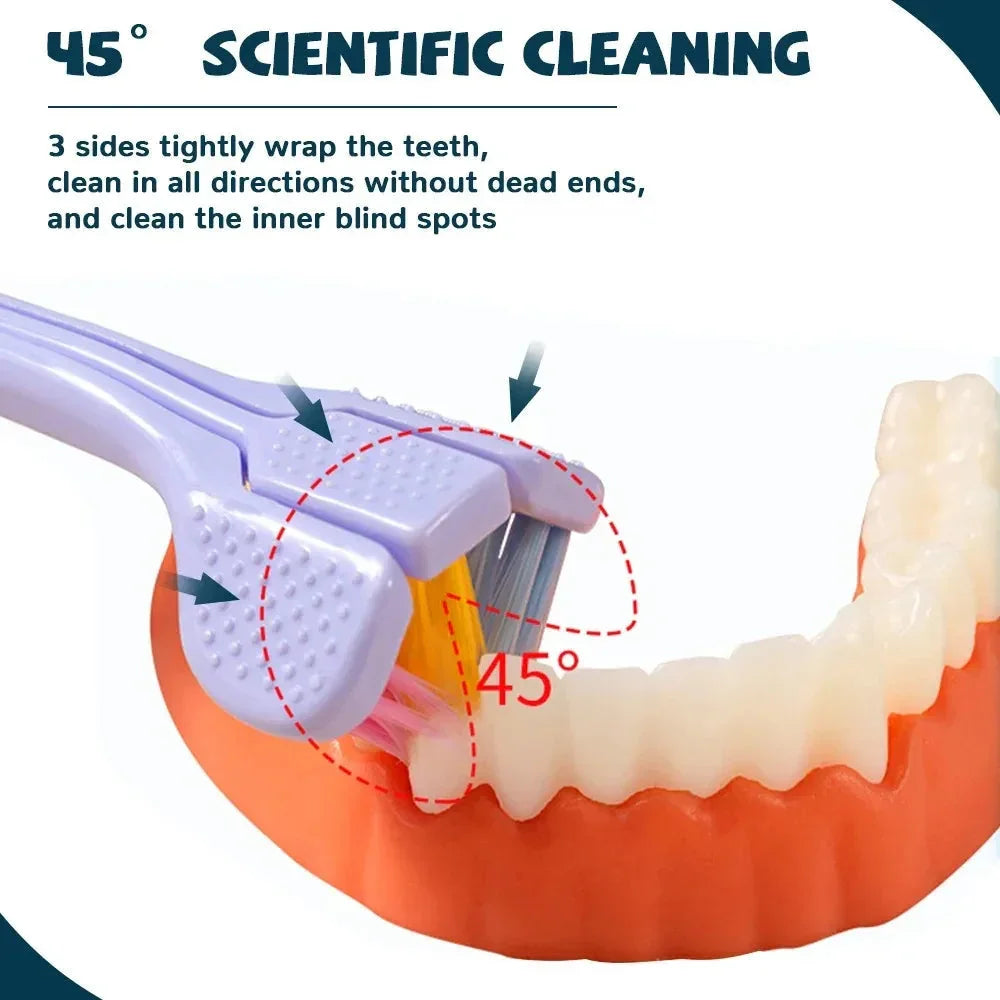FawaQa | 3-Sided Modern Toothbrush (Random Color)