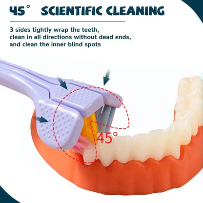 FawaQa | 3-Sided Modern Toothbrush (Random Color)