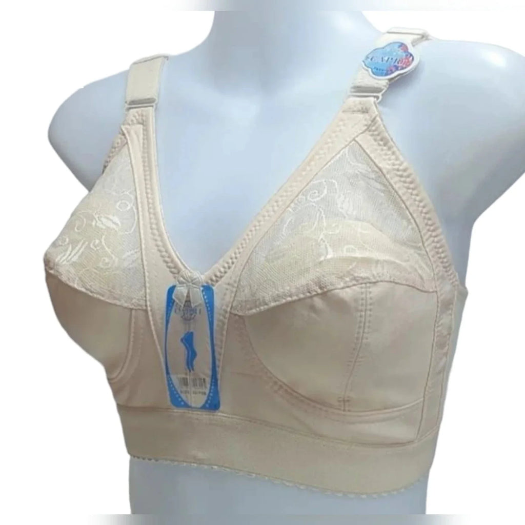 FawaQa | Orignal Irani Capri Full Coverage Cotton Bra – Wide Straps, Soft & Breathable, Best for Heavy & Saggy Breasts, Non-Padded with Net Patch