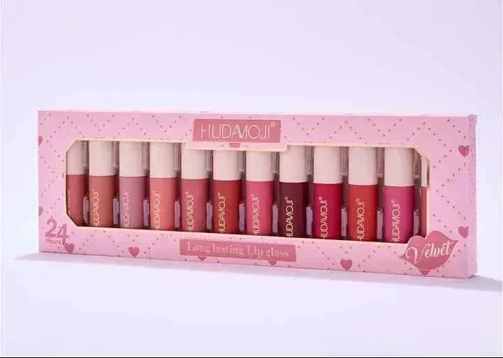 FawaQa | Hudamoji Velvet Long Lasting Lip Gloss 12Pcs Set