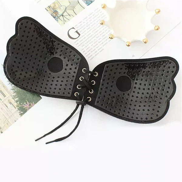FawaQa Butterfly Strapless Bra | Silicon Self Sticky Invisible Bra with Drawstring for Women