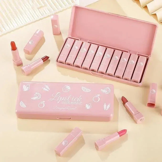 FawaQa | Dragon Ranee Vigor Make Up Matte Lipstick 10Pcs Set