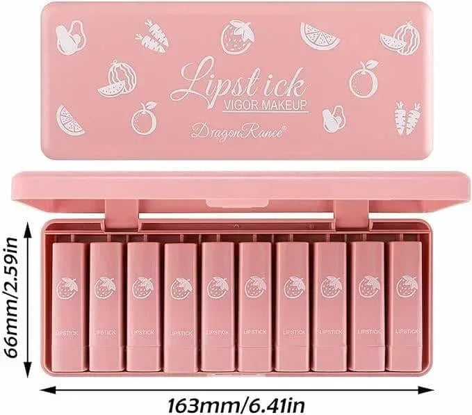 FawaQa | Dragon Ranee Vigor Make Up Matte Lipstick 10Pcs Set