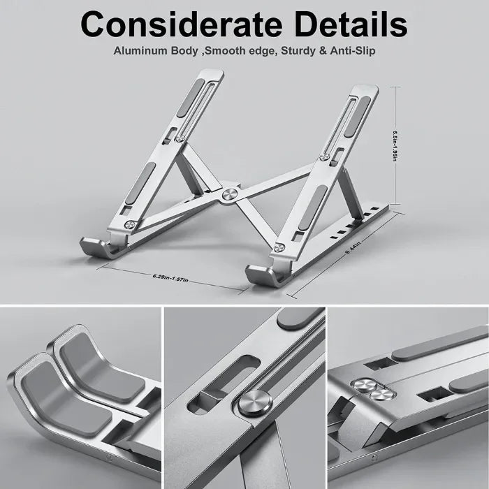FawaQa | Folding Adjustable Aluminum Laptop Stand | With Free Pouch