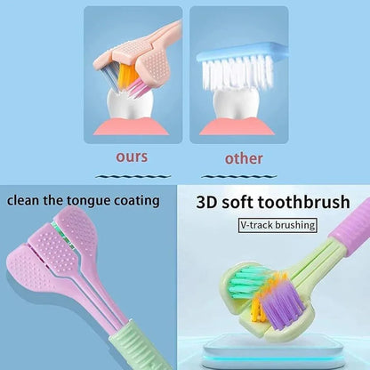FawaQa | 3-Sided Modern Toothbrush (Random Color)