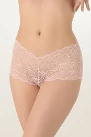 FawaQa | Floral Lace Net Cotton Mid-Waist Hipster Panties