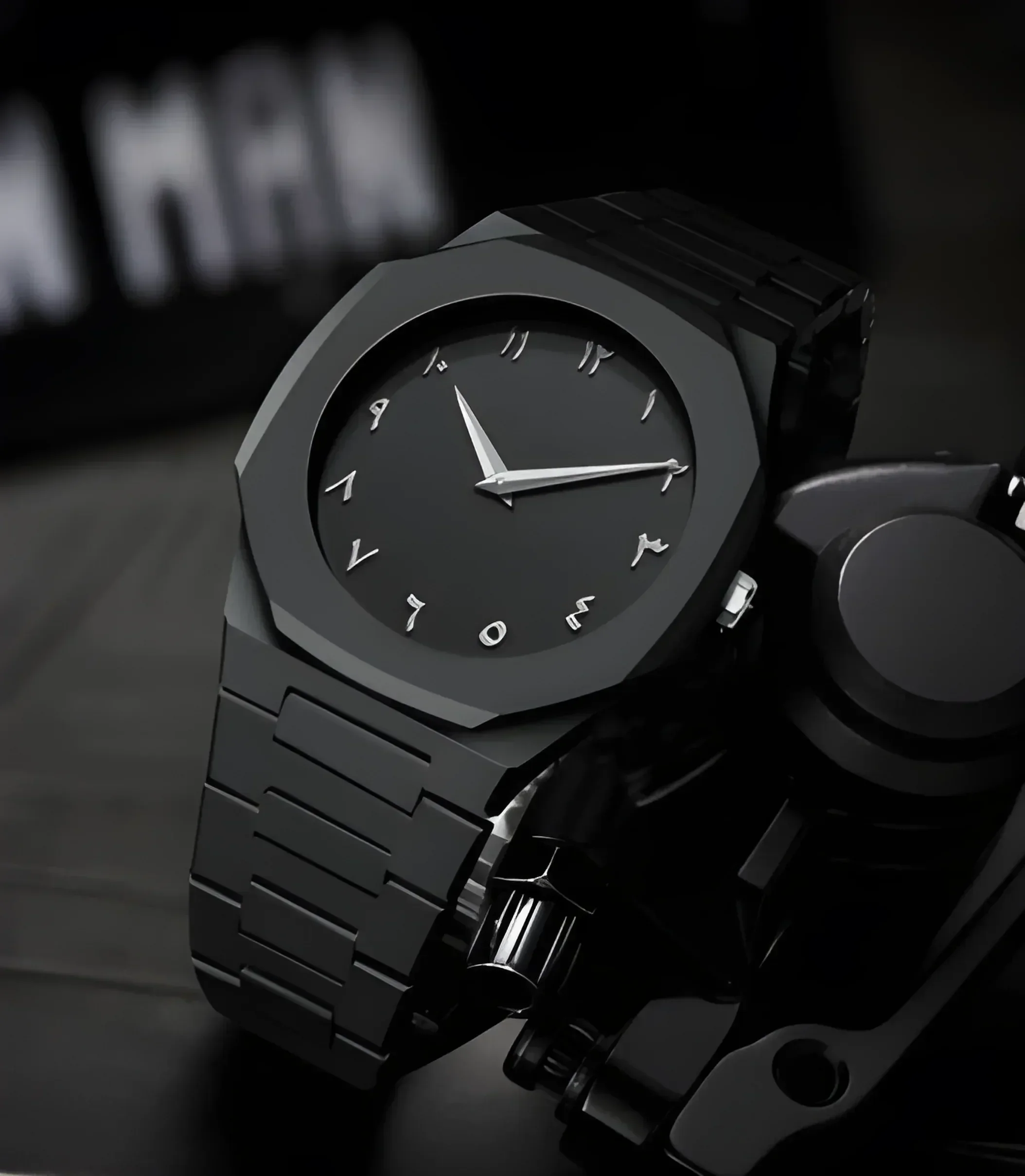 FawaQa | Black Arabic Aura Premium Wristwatch