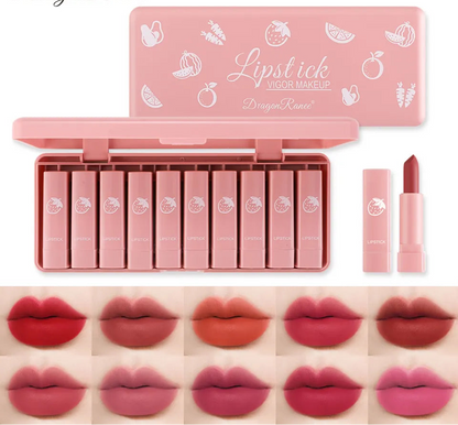 FawaQa | Dragon Ranee Vigor Make Up Matte Lipstick 10Pcs Set