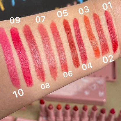 FawaQa | Dragon Ranee Vigor Make Up Matte Lipstick 10Pcs Set