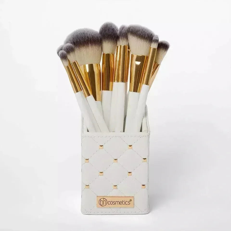 FawaQa | BH Cosmetics | Pink Studded Elegance 12 Piece Brush Set with a Brush Stand